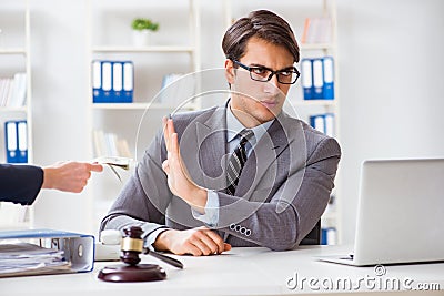 The lawyer being offered bribe for his services Stock Photo