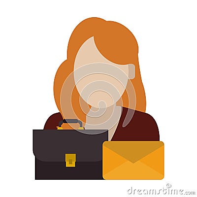 Lawyer with briefcase and envelope avatar Vector Illustration