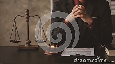 Lawyer concepts to testify to clients and to provide counseling in cases, to provide legal relief, to maintain law and fairness, Stock Photo