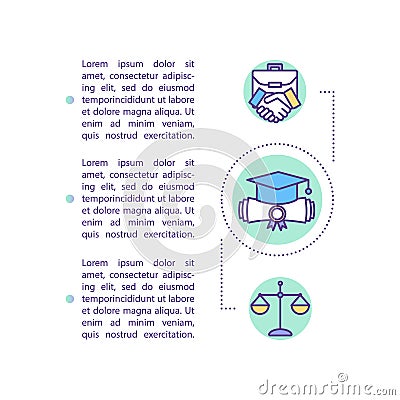 Lawyer graduate concept icon with text Vector Illustration