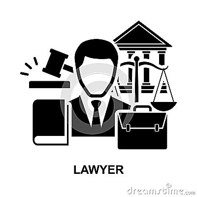 Lawyer icon isolated on white background Vector Illustration