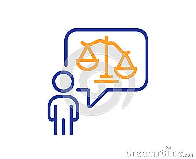 Lawyer line icon. Court judge sign. Vector Vector Illustration