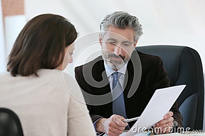 Lawyer meeting client in his office Stock Photo