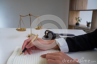 Lawyer working on a documents Stock Photo