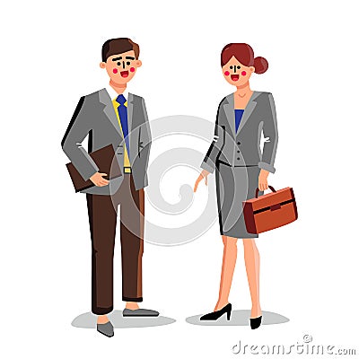 Lawyers Business Workers Man And Woman Vector Vector Illustration