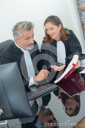 Lawyers talking about penal code Stock Photo