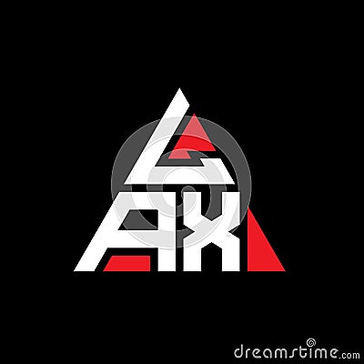 LAX triangle letter logo design with triangle shape. LAX triangle logo design monogram. LAX triangle vector logo template with red Vector Illustration