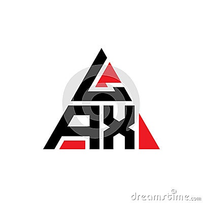 LAX triangle letter logo design with triangle shape. LAX triangle logo design monogram. LAX triangle vector logo template with red Vector Illustration