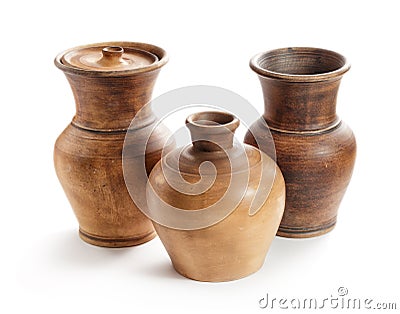 Ð¡lay dishes isolated Stock Photo