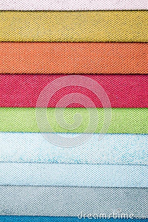 Layer of colorful fabric Stock Photo
