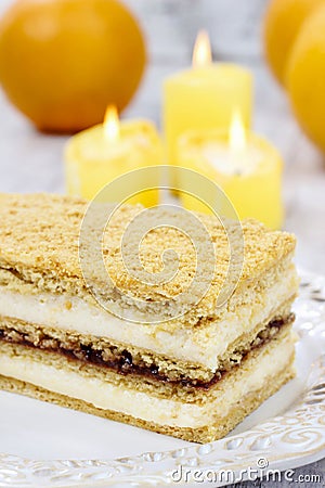 Layer honey cake Stock Photo