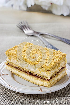 Layer honey cake Stock Photo