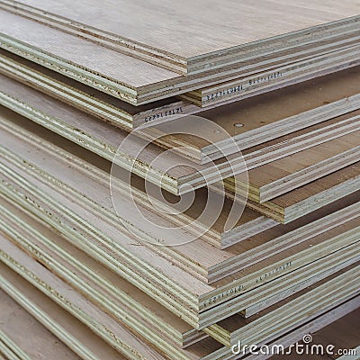 Layer of Industrial Plywood as background Stock Photo