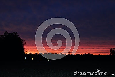 Layer of Painted Sunset Colors Stock Photo