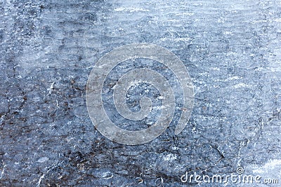 A layer of verglas or ice on rocks coul be very dangerous for cl Stock Photo