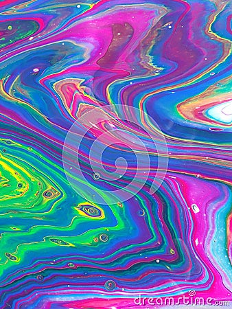 Layer upon layer of vibrant colors curve across the canvass in this abstract background. Stock Photo