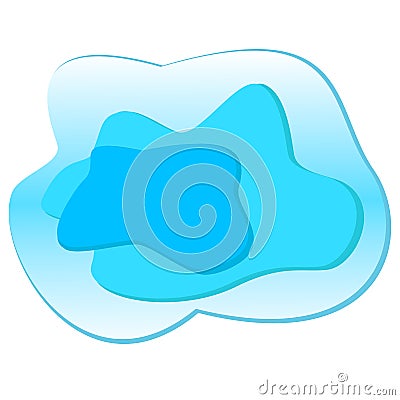 Layered blue liquid blobs. Abstract spot as template for logo background. light sky aqua blotch for modern card design Vector Illustration
