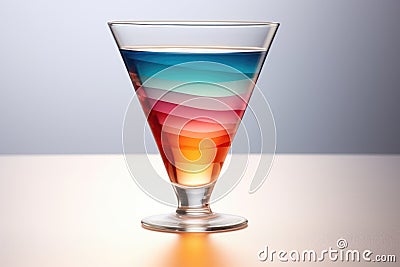 layered cocktail in a glass with gradient colors Stock Photo