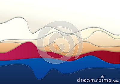 Layered cut out colored paper background. Abstract layer art. Vector file Illusions of depth Vector Illustration