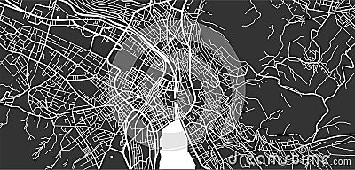 Map of Zurich,Switzerland Vector Illustration