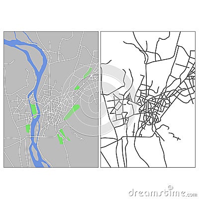 Layered editable vector streetmap of Cairo,Egypt Vector Illustration