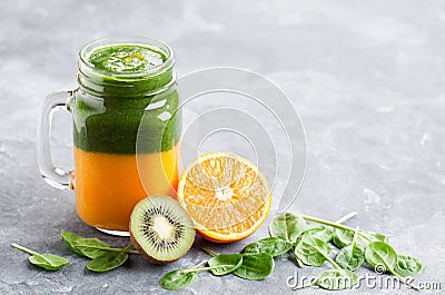 Layered healthy smoothie Stock Photo