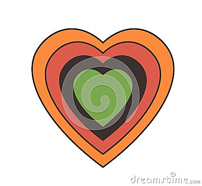 Layered Heart Design vector illustration Vector Illustration