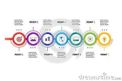 Layered Horizontal Infographic Timeline. Vector Illustration