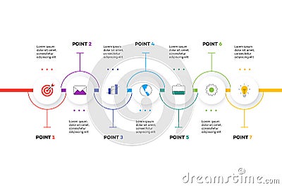 Layered Horizontal Infographic Timeline. Vector Illustration