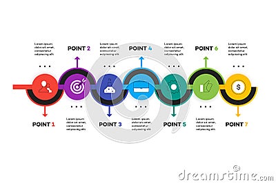 Layered Horizontal Infographic Timeline. Vector Illustration