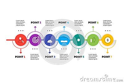 Layered Horizontal Infographic Timeline. Vector Illustration