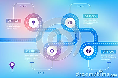 Layered Infographic Timeline. Vector Roadmap, Template For Modern Business Presentation, Annual Reports, Layouts Vector Illustration