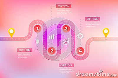 Layered Infographic Timeline. Vector Roadmap, Template For Modern Business Presentation, Annual Reports, Layouts Vector Illustration