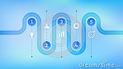 Layered Infographic Timeline. Vector Roadmap, Template For Modern Business Presentation, Annual Reports, Layouts Vector Illustration