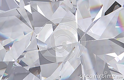 Layered texture triangular diamond or crystal shapes background. 3d rendering model Stock Photo