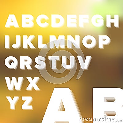 Layered Transparent Simple Alphabet Vector Illustration