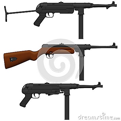 Machine Pistol Vector Illustration