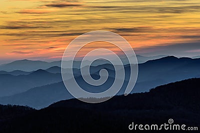 Layers of the Blue Ridge Mountains Stock Photo