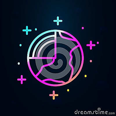 Layers, earth nolan icon. Simple thin line, outline vector of geography icons for ui and ux, website or mobile application Stock Photo