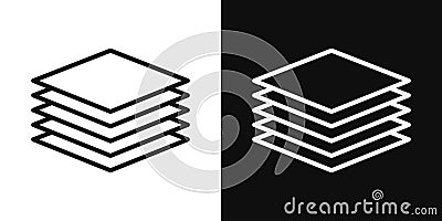 Layers icon set. 3 level fabric vector symbol. three layer protection sign. multi layer material icon Vector Illustration