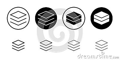 Layers icon Outline vector for web ui Vector Illustration