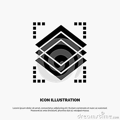 Layers, Object, Layer, Server Solid Black Glyph Icon Vector Illustration