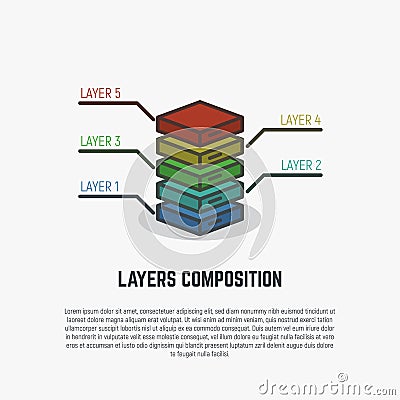 Layers simple line Vector Illustration