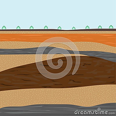 Layers of soil for construction Vector Illustration