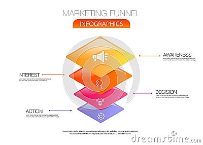 4 layers step Infographic template Vector Illustration