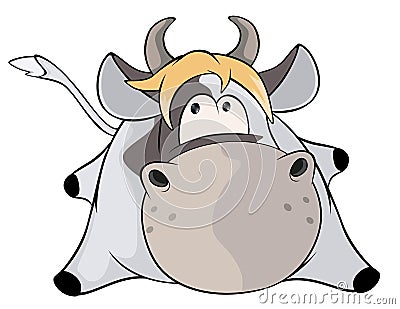 Laying cow cartoon Vector Illustration