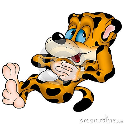 Laying leopard Cartoon Illustration