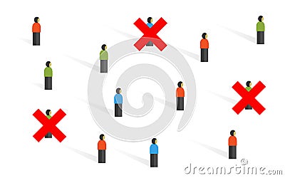 Layoff unemployment company downsizing fired employee loss job career remove team during recession depression economy Vector Illustration