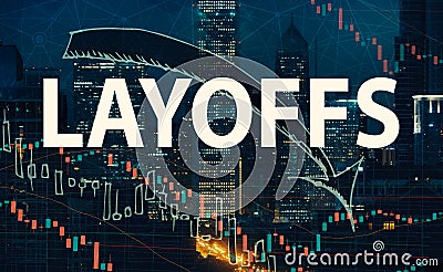 Layoffs theme with Chicago skyscrapers Stock Photo