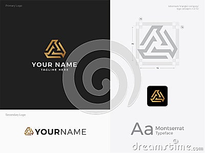 Elegan Luxury Mature Company Logo Template for Triangle Logo Vector Illustration